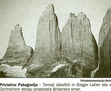 Privlačna Patagonija - Tomaž Jakofčič in Gregor Lačen sta v Centralnem stoilpu preplezala Britansko smer