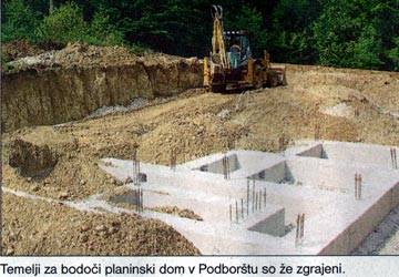 Temelji za bodoči planinski dom v Podborštu so že zgrajeni