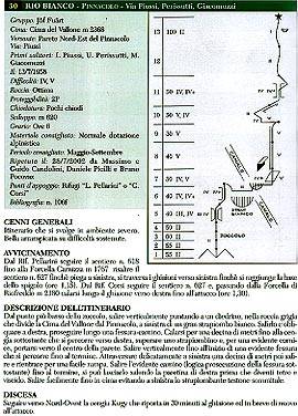 opis za Piussijevo smer v SV steni Pinaccola (Mrzle vode