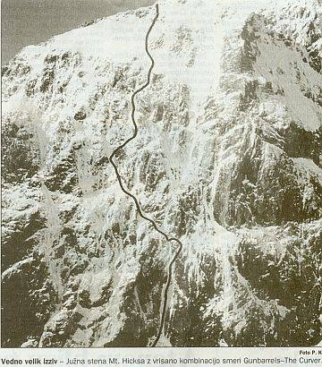 J stena Mt. Hicksa z kombinacijo Gunbarrels-The Curver