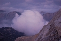 Mala: oblak, ki je na večer pripotoval po Krmi. Velika: južni greben Malega Triglava, ki se spušča proti Konjskemu prevalu.