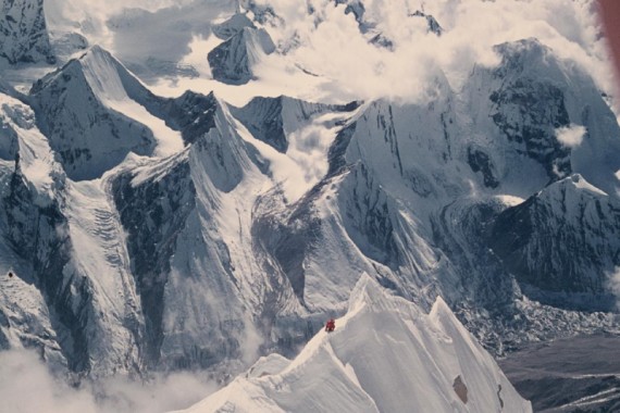 Zoran Bešlin na Francoskem grebenu - na ok. 8200 m; foto Janez Dovžan